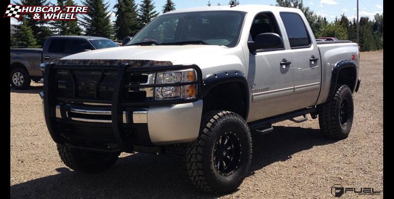 vehicle gallery/chevrolet silverado 1500 lt fuel throttle d513 17X9  Matte Black & Milled wheels and rims