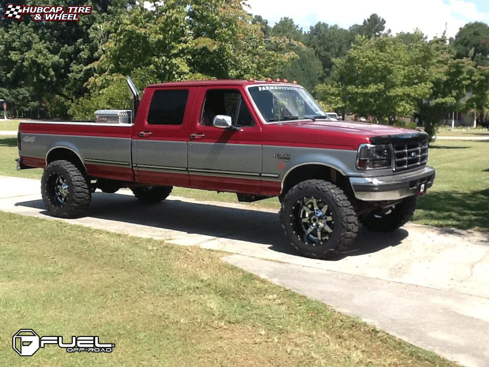 vehicle gallery/ford f 350 fuel maverick d260 20X12  Chrome with Gloss Black Lip wheels and rims