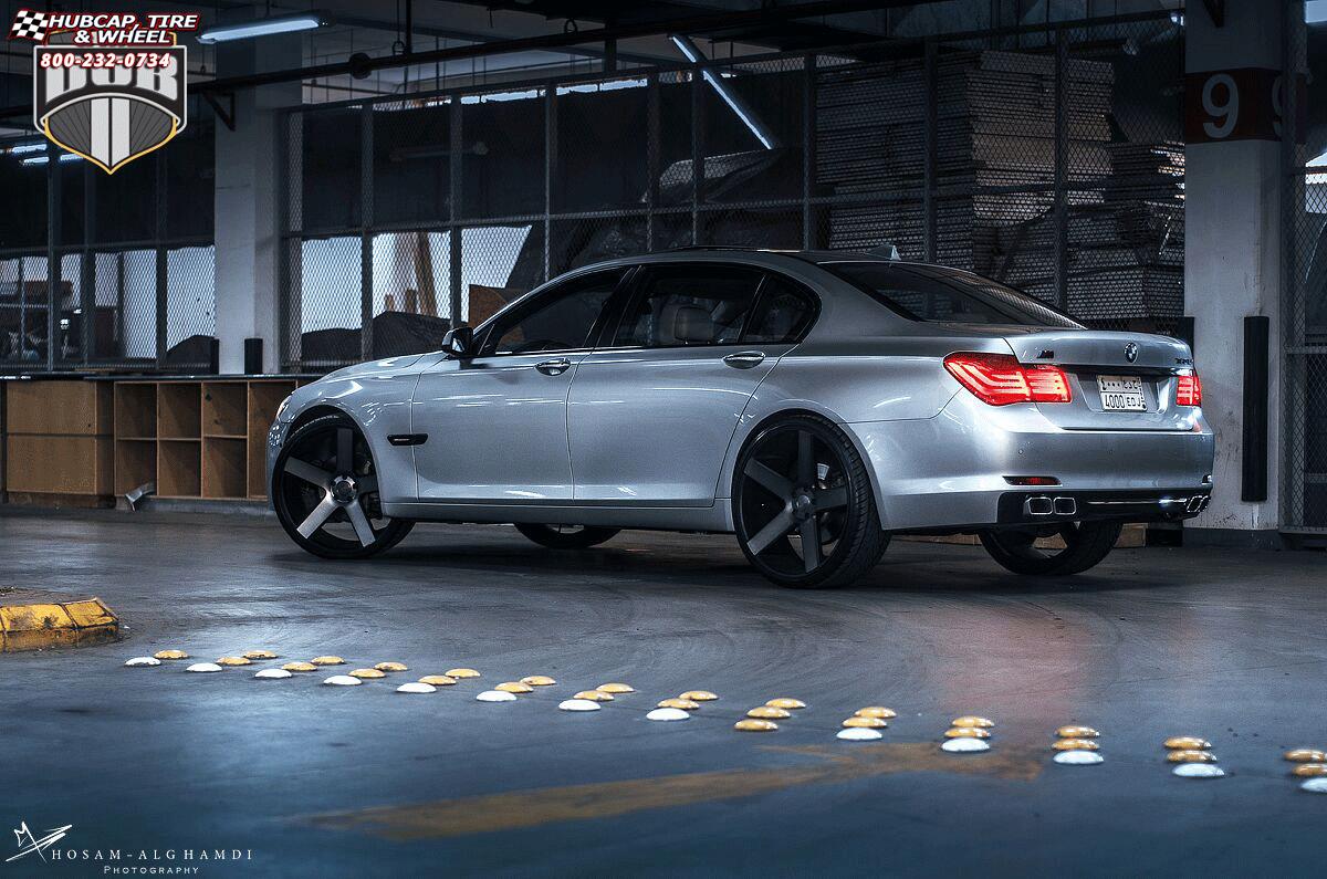 vehicle gallery/bmw 760 dub baller s116 24X9  Black & Machined with Dark Tint wheels and rims