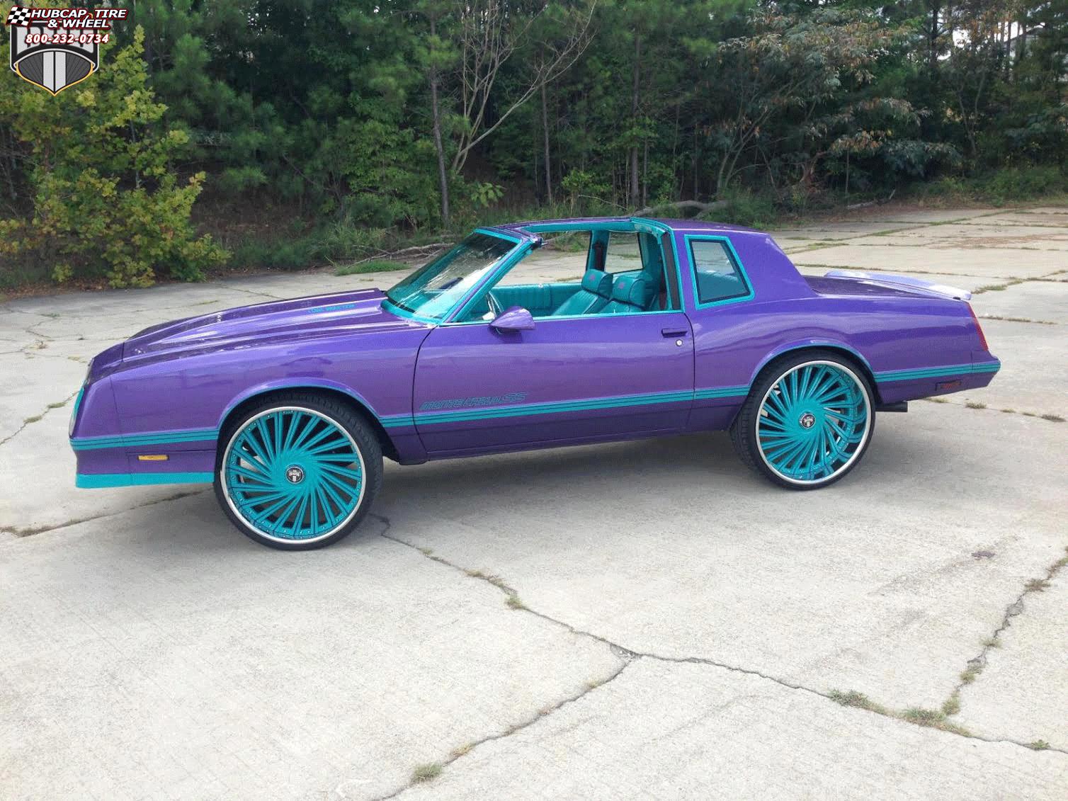 vehicle gallery/chevrolet monte carlo dub dazed s241 26X9 Black & machined w/ DDT, chrome lip wheels and rims