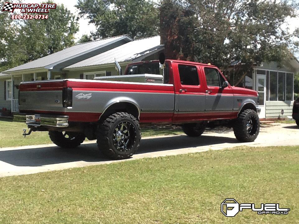 vehicle gallery/ford f 350 fuel maverick d260 20X12  Chrome with Gloss Black Lip wheels and rims
