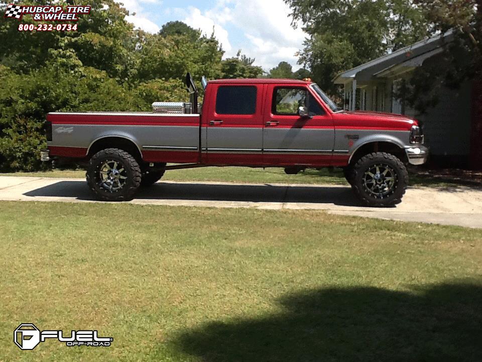 vehicle gallery/ford f 350 fuel maverick d260 20X12  Chrome with Gloss Black Lip wheels and rims