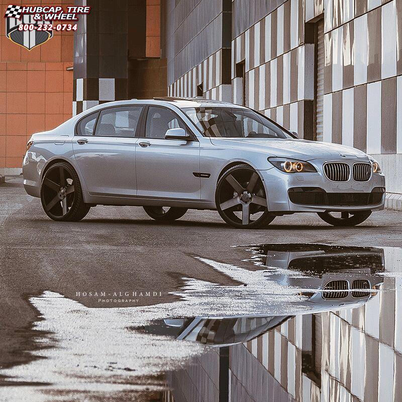 vehicle gallery/bmw 760 dub baller s116 24X9  Black & Machined with Dark Tint wheels and rims
