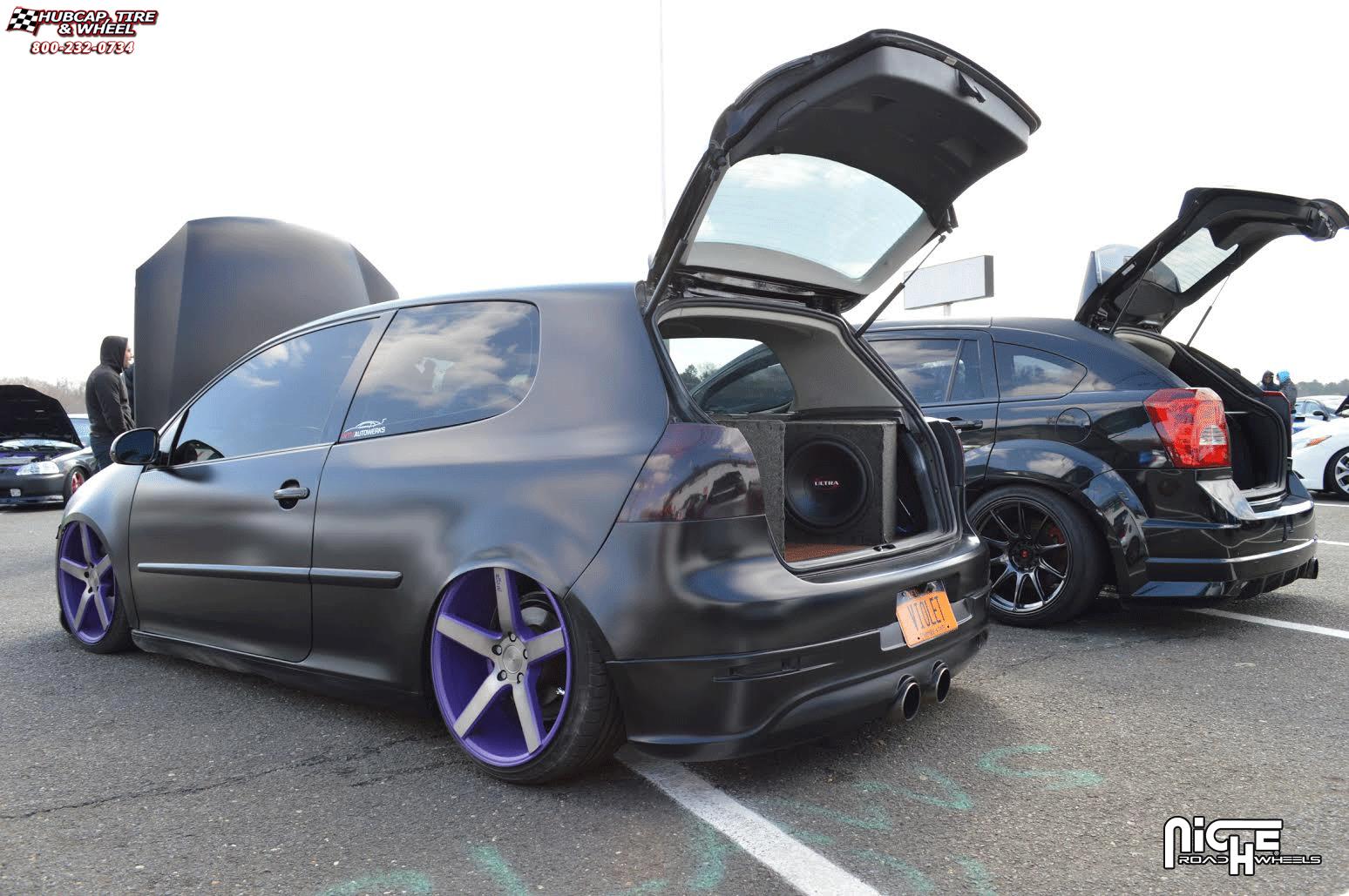 vehicle gallery/volkswagen golf mk5 niche milan m134 19x85  Black & Machined with Dark Tint wheels and rims