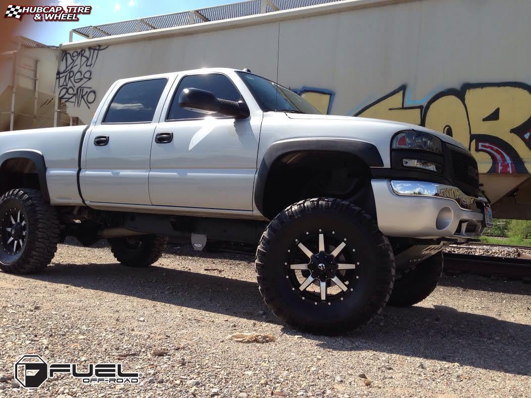 vehicle gallery/gmc sierra fuel maverick d537 0X0  Matte Black & Machined Face wheels and rims
