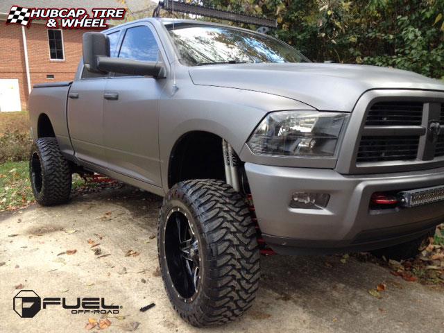 vehicle gallery/dodge ram fuel full blown d254 0X0  Gloss Black & Milled wheels and rims