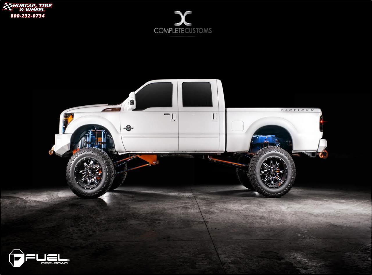 vehicle gallery/ford f 350 fuel lethal d267 0X0  Black & Milled | Gloss Black Lip wheels and rims