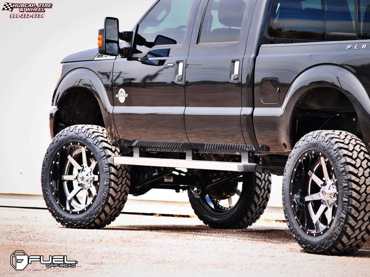 vehicle gallery/ford f 250 fuel maverick d260 24X12  Chrome with Gloss Black Lip wheels and rims