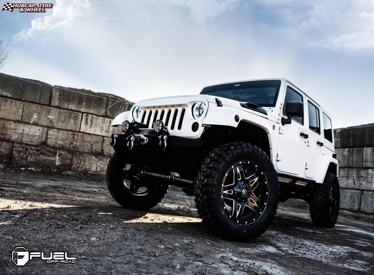 vehicle gallery/jeep wrangler fuel full blown d554 0X0  Gloss Black Milled wheels and rims