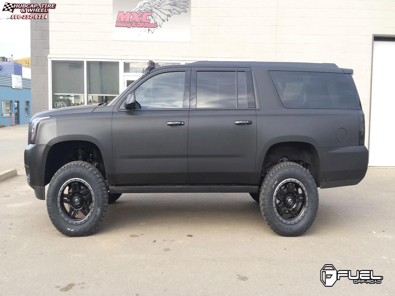 vehicle gallery/gmc yukon fuel anza d557 0X0  Matte Black w/ Anthracite Ring wheels and rims