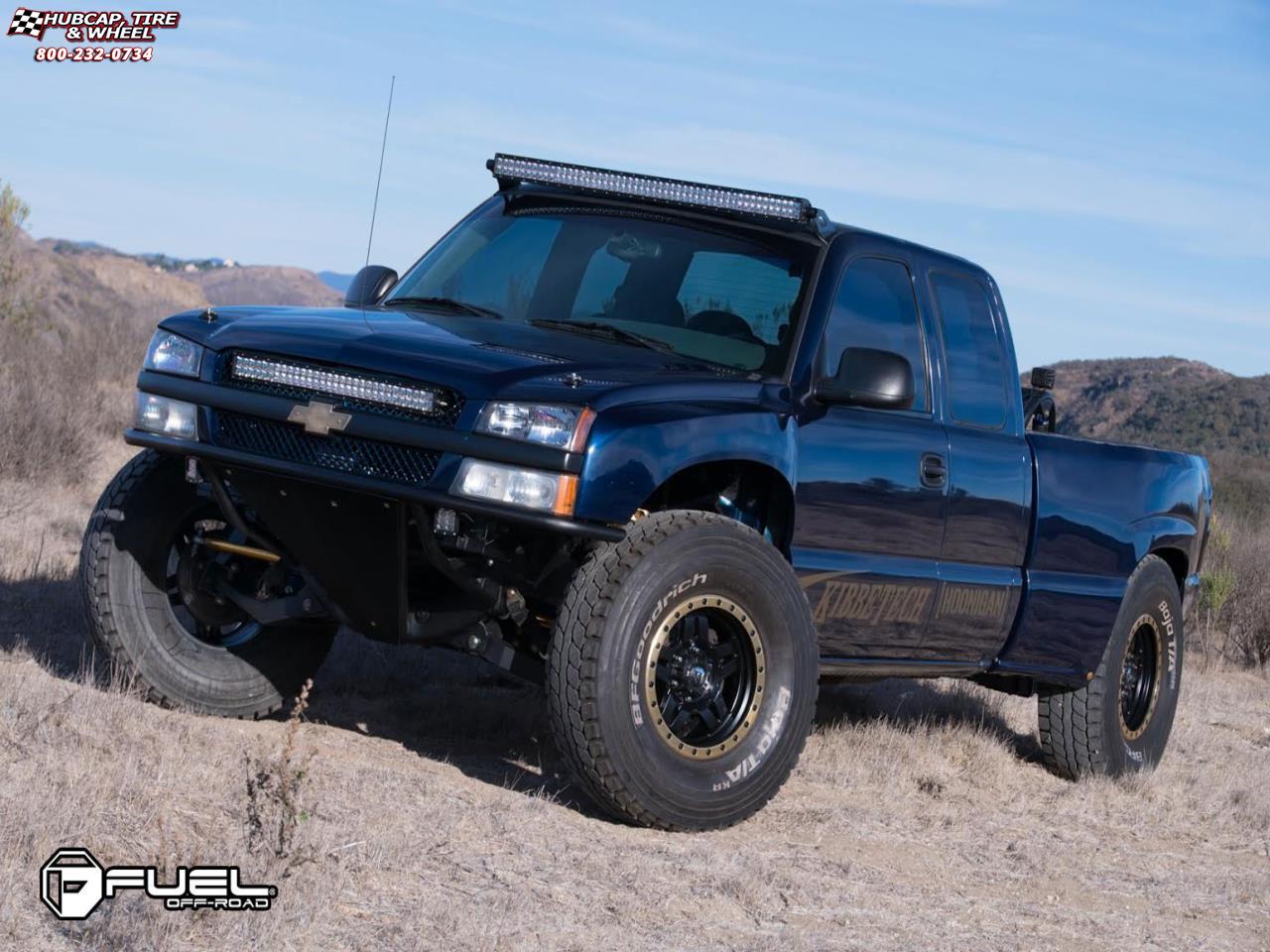 vehicle gallery/chevrolet silverado fuel anza d558 0X0  Matte Anthracite w/ Black Ring wheels and rims