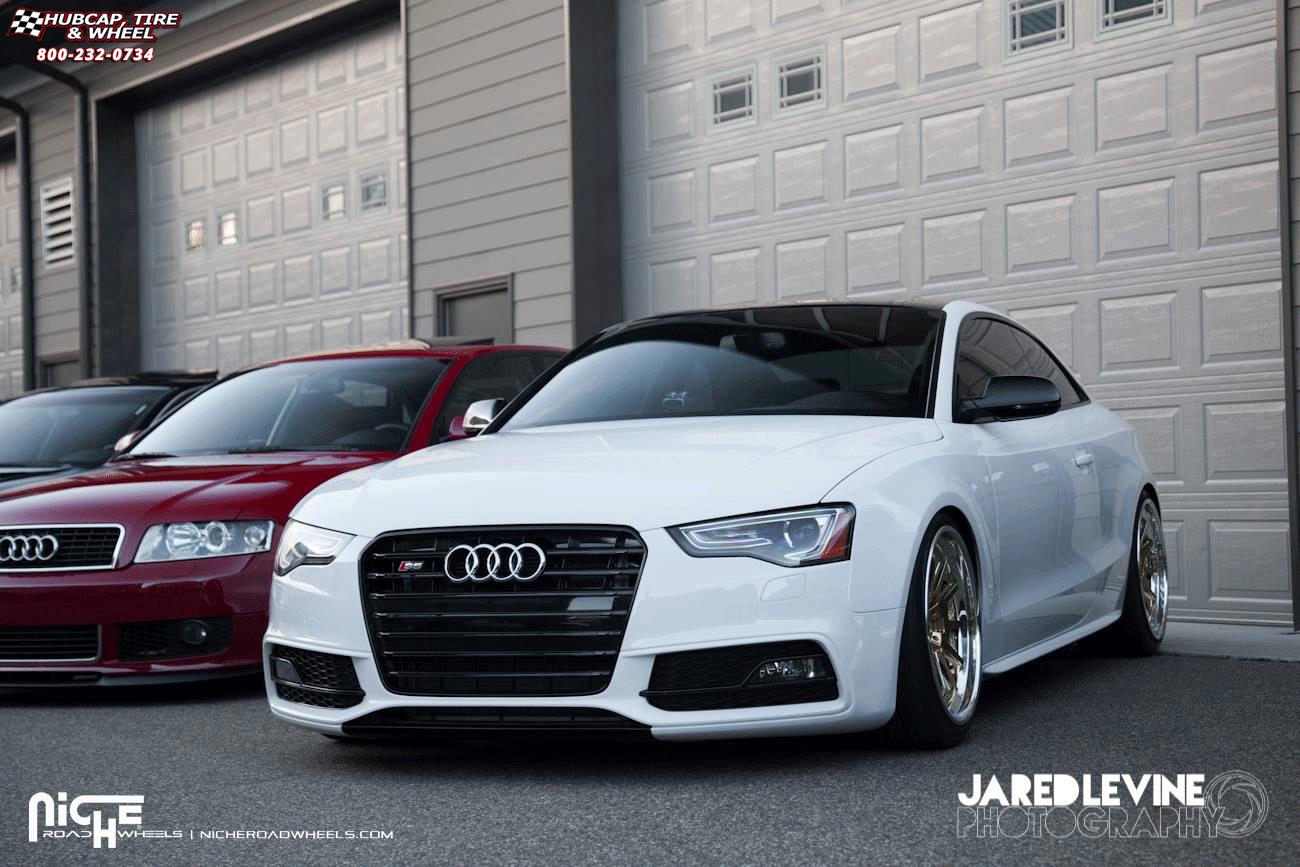 vehicle gallery/audi s5 niche revo h83 19x105  Brushed with Chrome Lip wheels and rims
