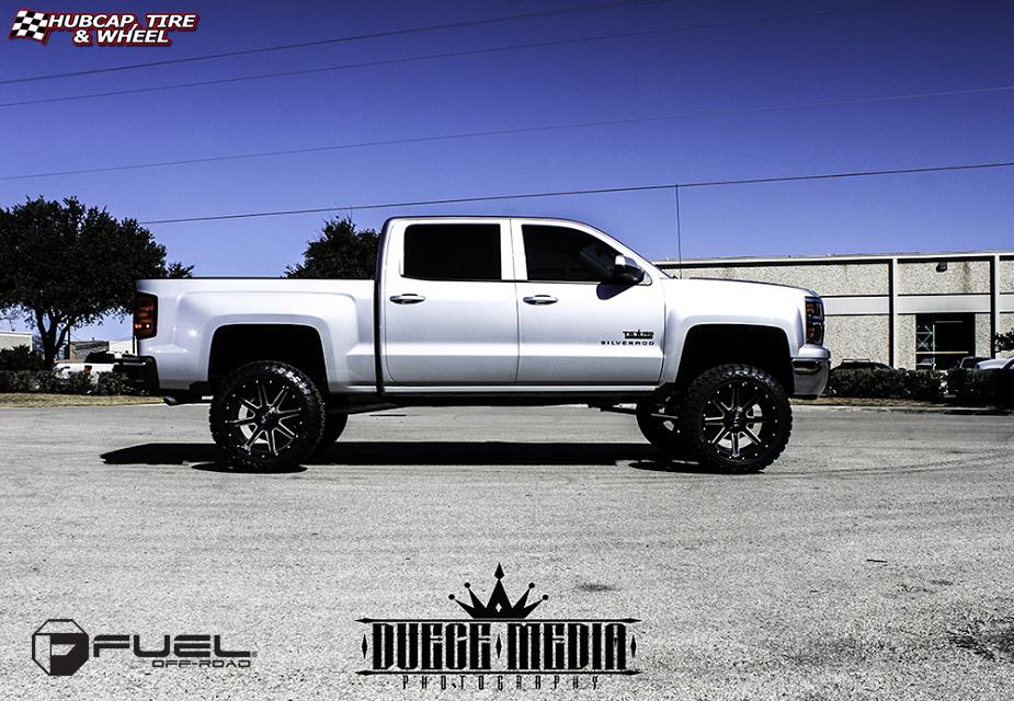 vehicle gallery/chevrolet silverado fuel maverick d262 22X12  Black & Milled wheels and rims