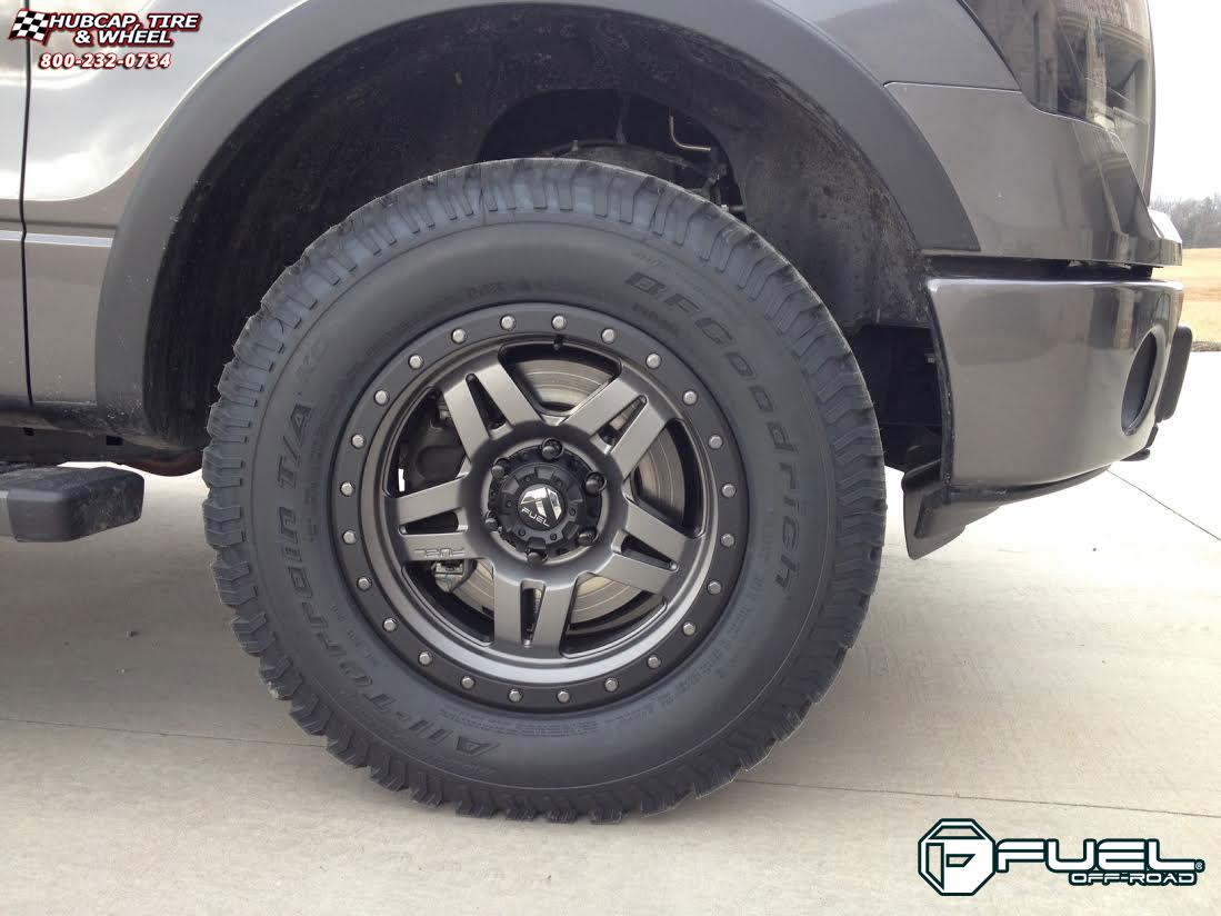 vehicle gallery/ford f 150 fuel anza d558 0X0  Matte Anthracite w/ Black Ring wheels and rims