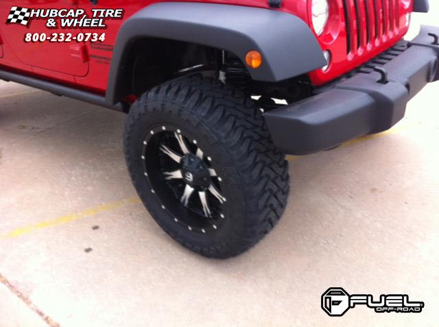 vehicle gallery/jeep wrangler fuel nutz d541 0X0  Black & Machined wheels and rims