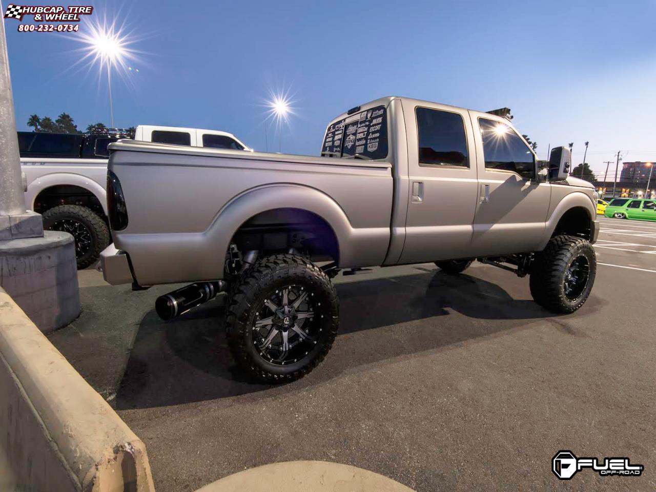 vehicle gallery/ford f 250 fuel nutz d252 0X0  Black & Machined with Dark Tint wheels and rims