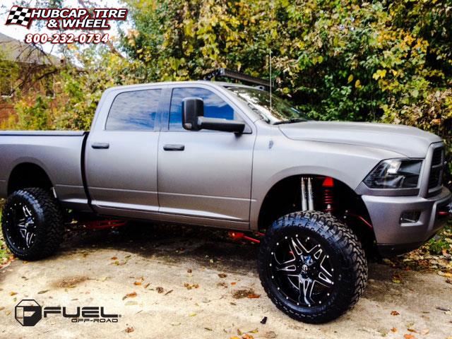 vehicle gallery/dodge ram fuel full blown d254 0X0  Gloss Black & Milled wheels and rims