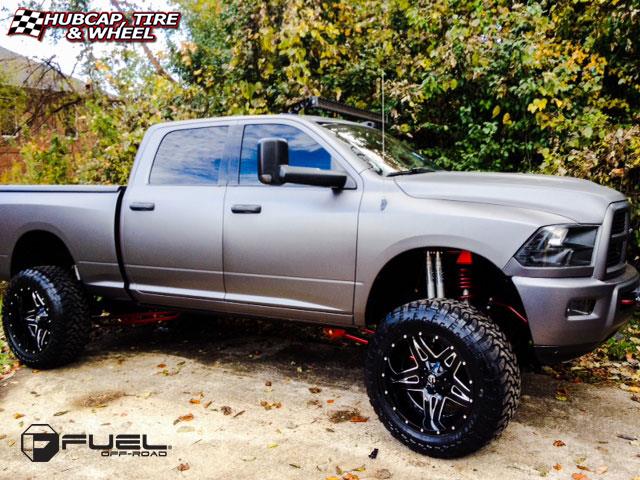 vehicle gallery/dodge ram fuel full blown d254 0X0  Gloss Black & Milled wheels and rims