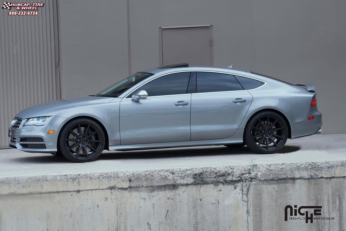 vehicle gallery/audi s7 niche essen m147 20x10  Matte Black wheels and rims