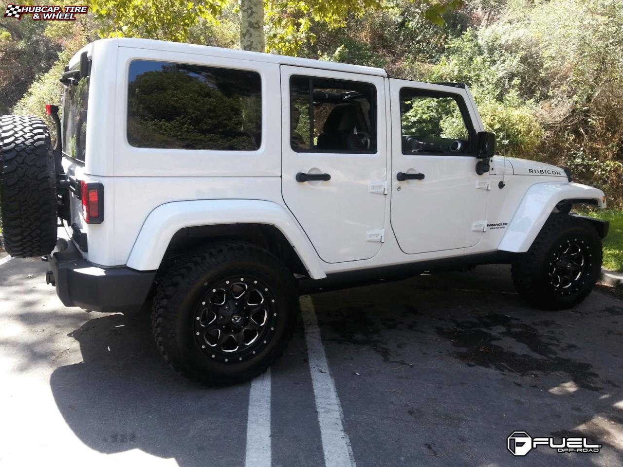 vehicle gallery/jeep wrangler fuel boost d534 17X9  Matte Black & Milled wheels and rims