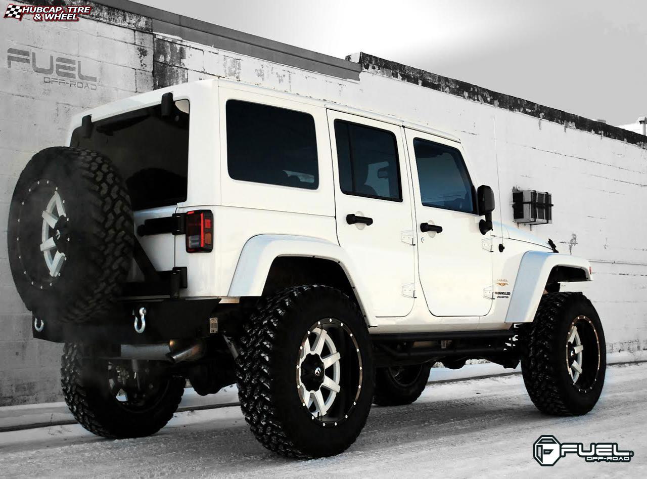 vehicle gallery/jeep wrangler fuel maverick d261 0X0  Black & Machined wheels and rims