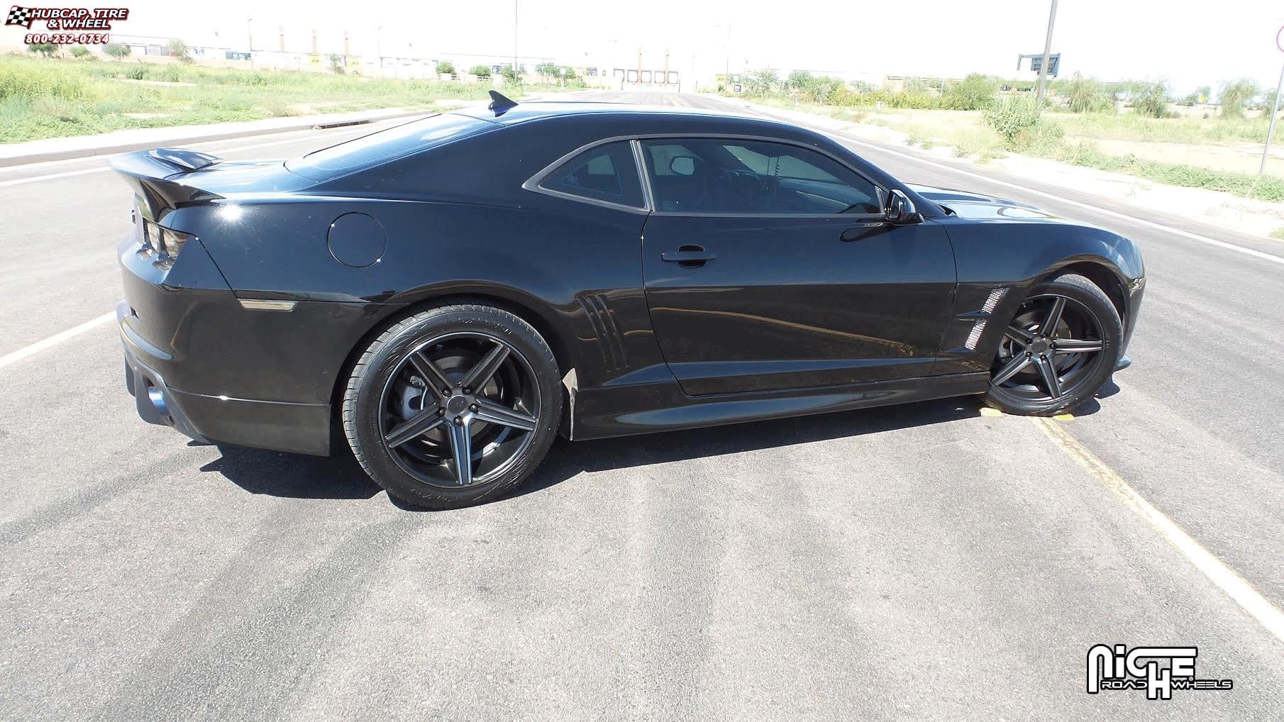 vehicle gallery/chevrolet camaro niche apex m126 20x105  Black & Machined with Dark Tint wheels and rims