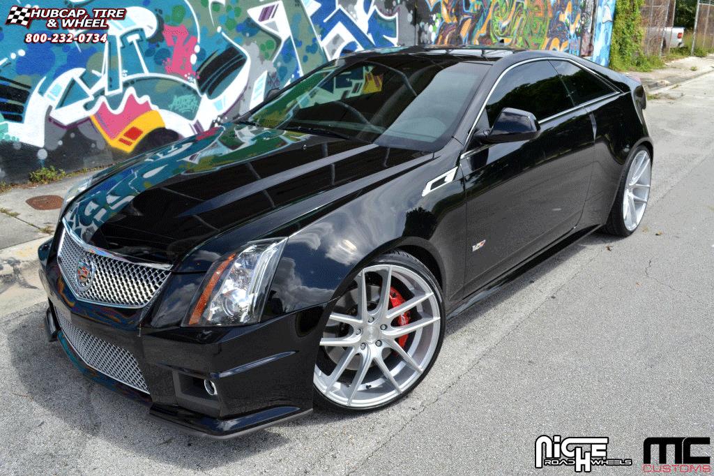 vehicle gallery/cadillac cts v niche targa m131  Silver & Machined wheels and rims