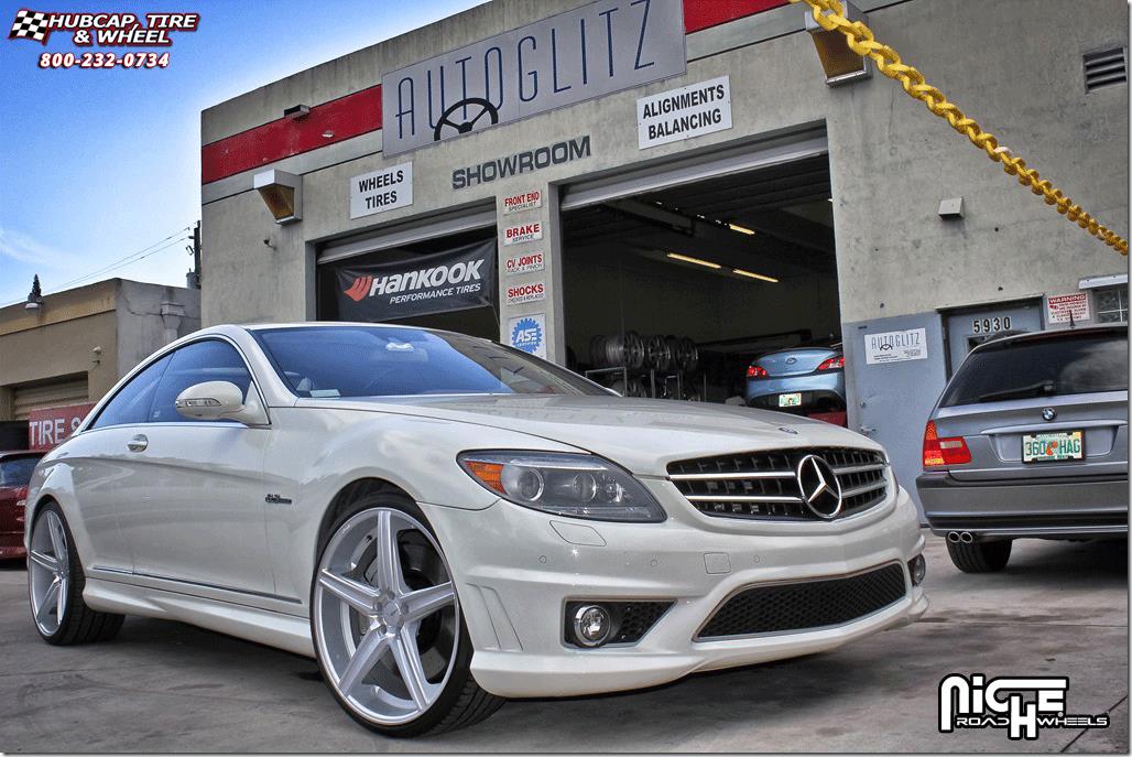 vehicle gallery/mercedes benz cl63 niche apex m125  Silver & Machined wheels and rims