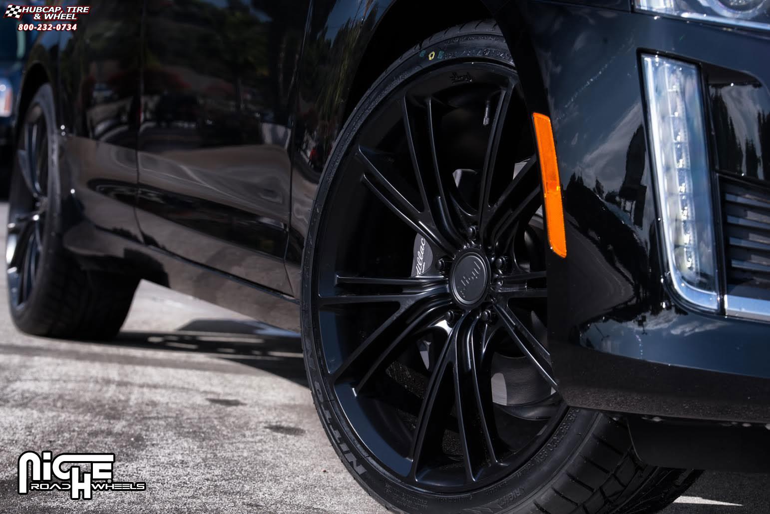 vehicle gallery/cadillac cts niche ritz m144  Satin Black wheels and rims