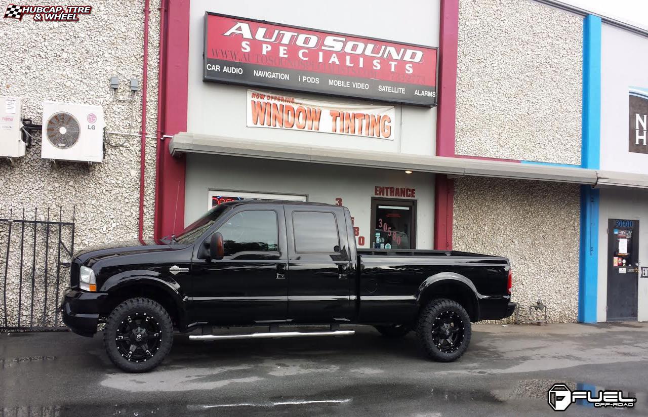 vehicle gallery/ford f 250 fuel driller d256 20X10  Black & Milled wheels and rims