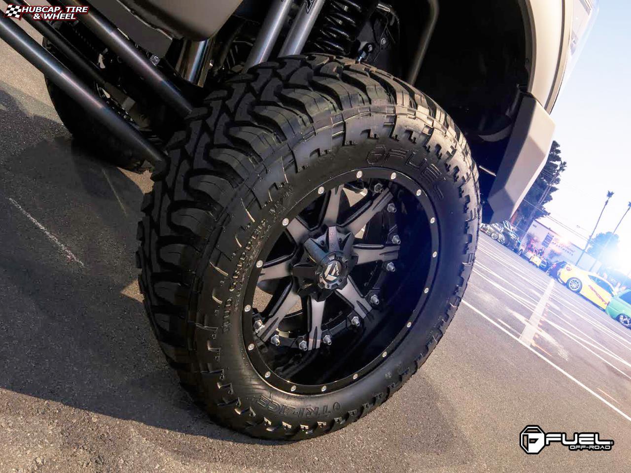 vehicle gallery/ford f 250 fuel nutz d252 0X0  Black & Machined with Dark Tint wheels and rims