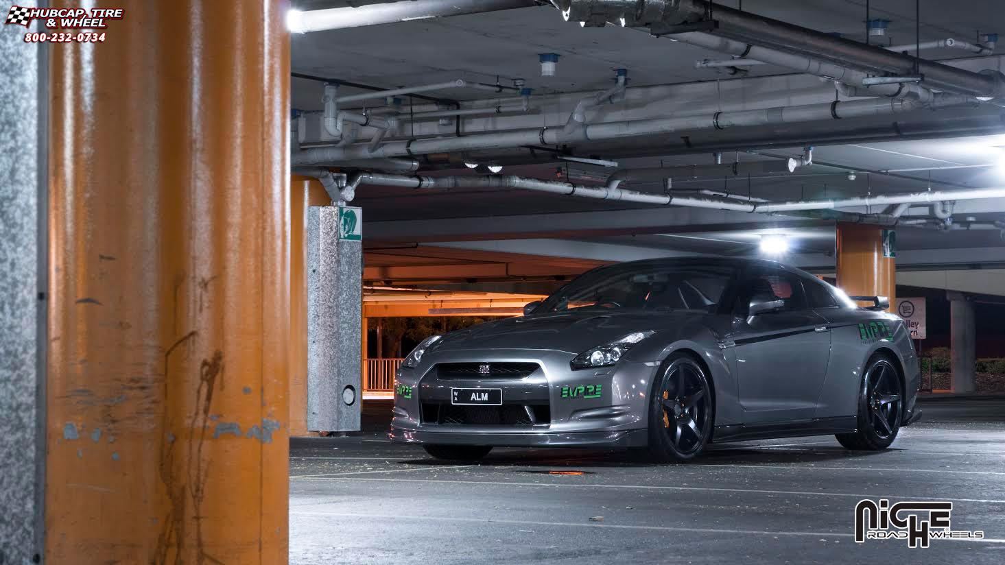 vehicle gallery/nissan gt r niche gt 5 m133  Satin Black wheels and rims