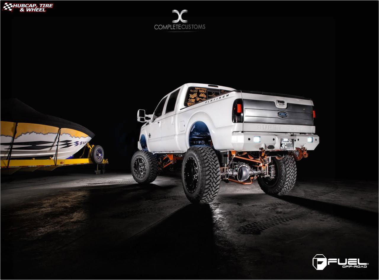 vehicle gallery/ford f 350 fuel lethal d267 0X0  Black & Milled | Gloss Black Lip wheels and rims