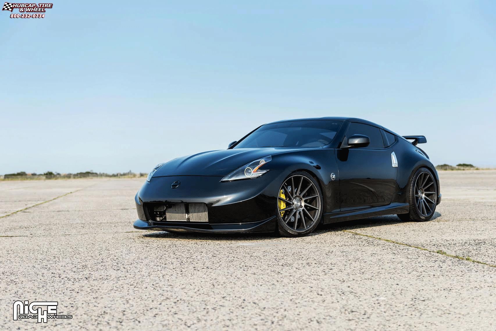 vehicle gallery/nissan 370z niche surge m114 20x85  Black & Machined w/ Dark Tint wheels and rims