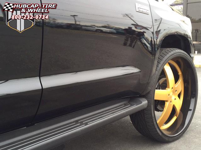 vehicle gallery/toyota tundra dub x84 baller  Brushed w/ rose gold tint, chrome lip wheels and rims