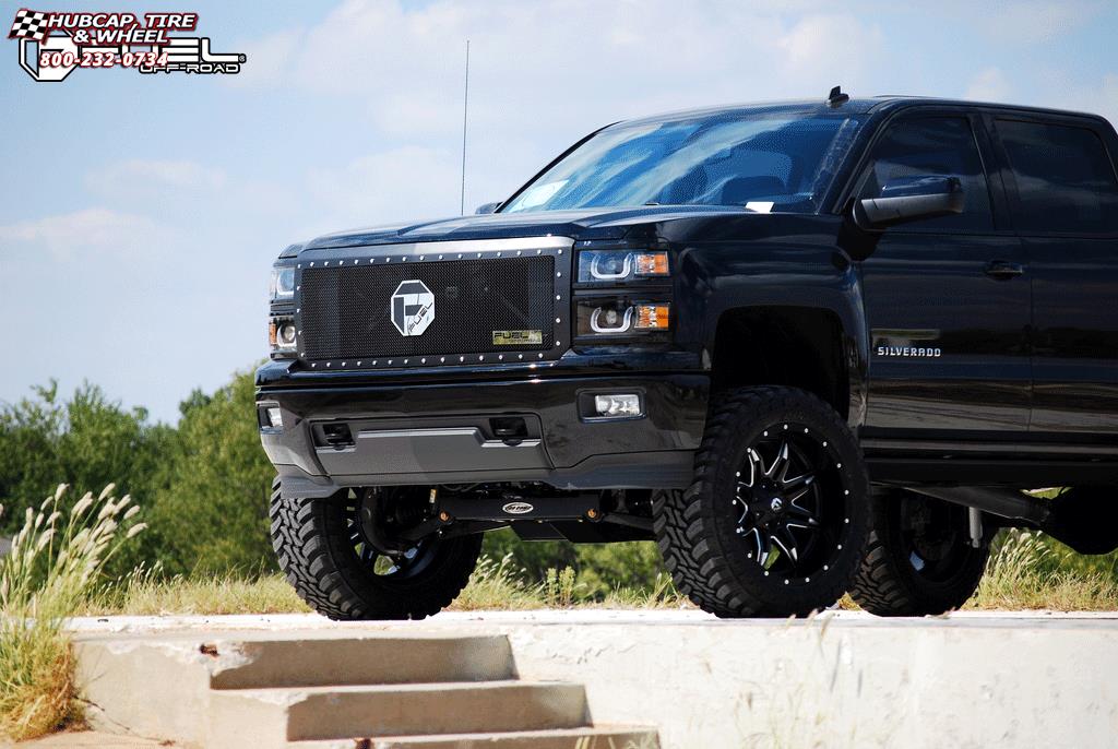 vehicle gallery/chevrolet silverado fuel lethal d567 22X11  Black & Milled wheels and rims