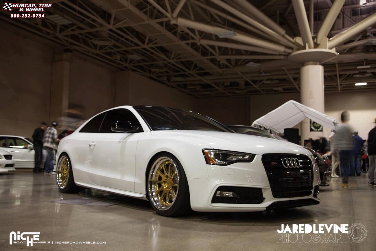 vehicle gallery/audi s5 niche revo h83 19x105  Brushed with Chrome Lip wheels and rims