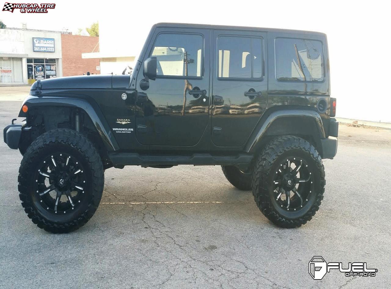 vehicle gallery/jeep wrangler fuel nutz d251 0X0  Matte Black & Milled wheels and rims