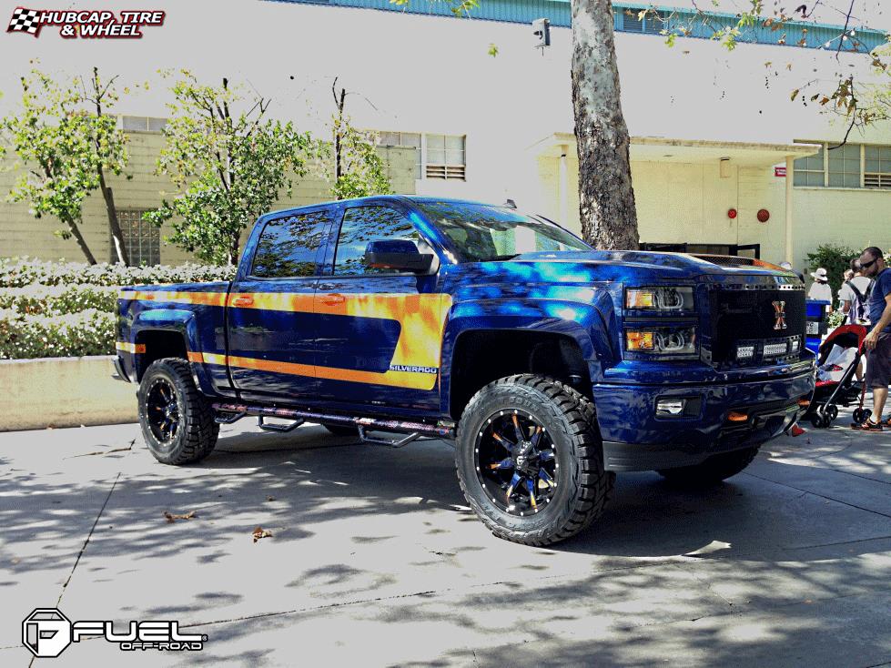 vehicle gallery/chevrolet silverado fuel nutz d251 20X10  Matte Black & Milled wheels and rims