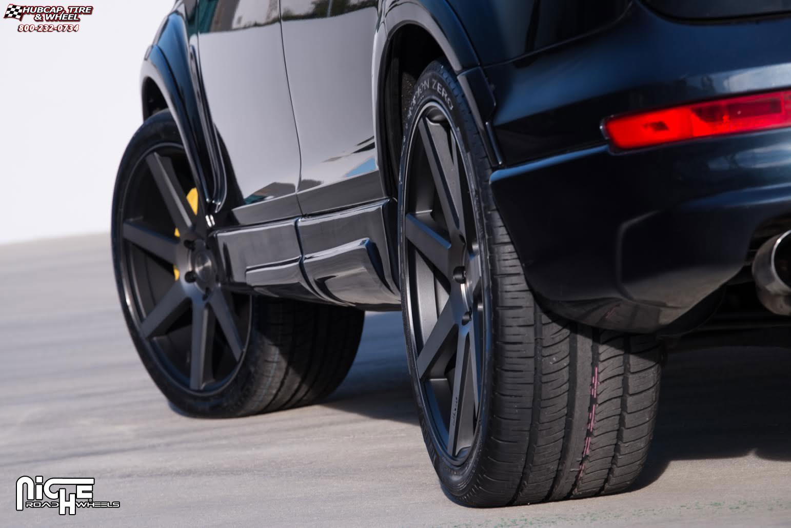 vehicle gallery/audi q7 niche verona m150  Black & Machined with Dark Tint wheels and rims