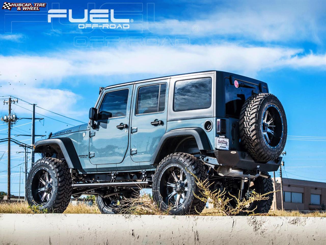 vehicle gallery/jeep wrangler fuel nutz d541 0X0  Black & Machined wheels and rims
