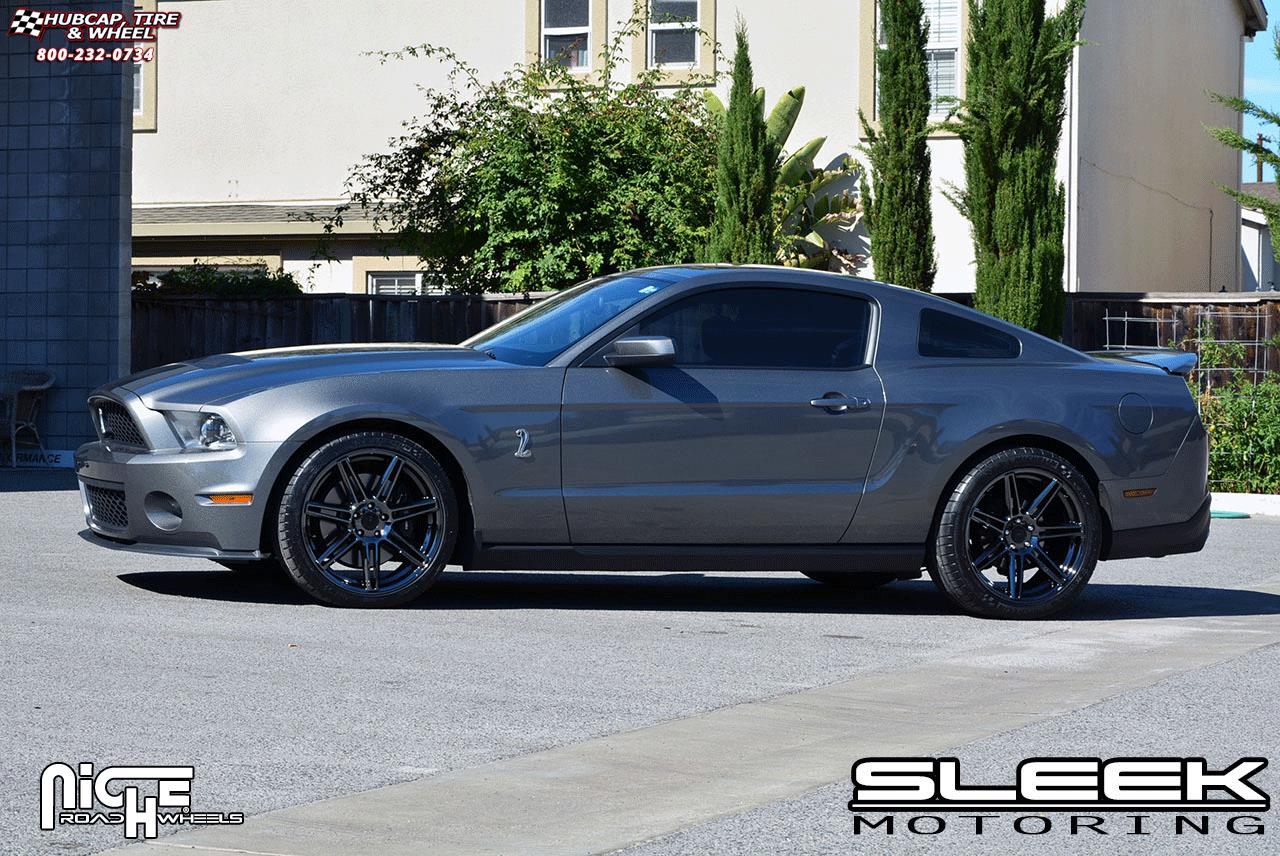 vehicle gallery/ford mustang niche lucerne m141  Black Chrome wheels and rims