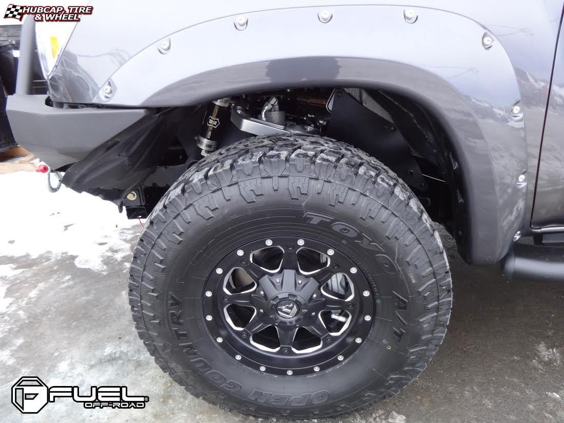 vehicle gallery/toyota tacoma fuel boost d534 16X8  Matte Black & Milled wheels and rims