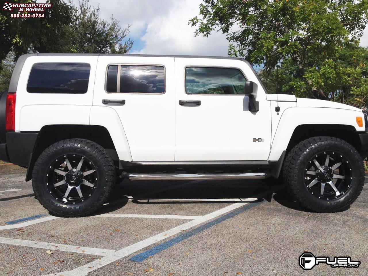 vehicle gallery/hummer h3 fuel maverick d537 0X0  Matte Black & Machined Face wheels and rims