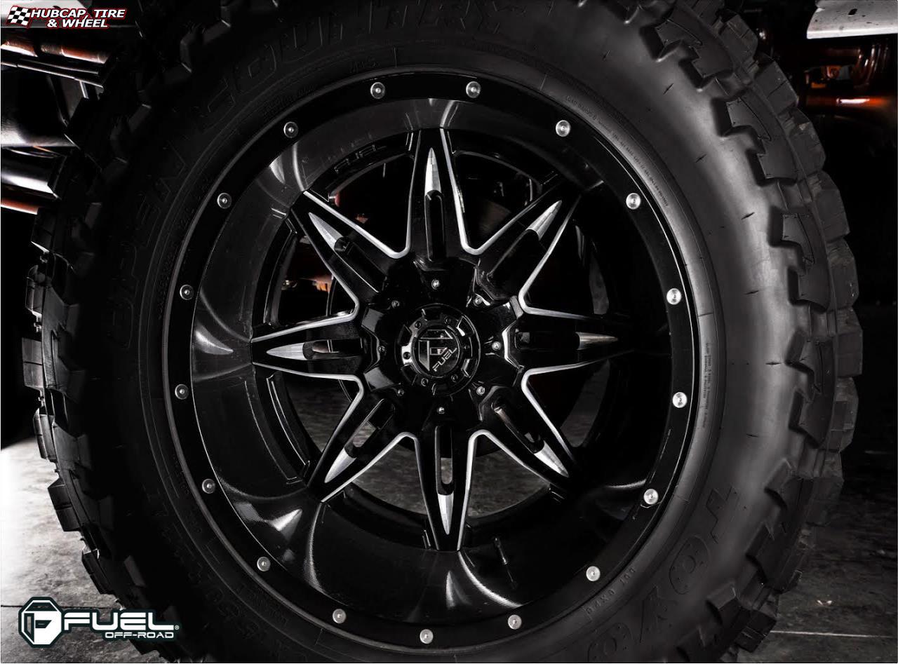 vehicle gallery/ford f 350 fuel lethal d267 0X0  Black & Milled | Gloss Black Lip wheels and rims