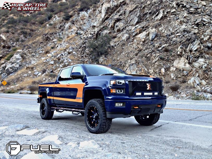 vehicle gallery/chevrolet silverado fuel nutz d251 20X10  Matte Black & Milled wheels and rims