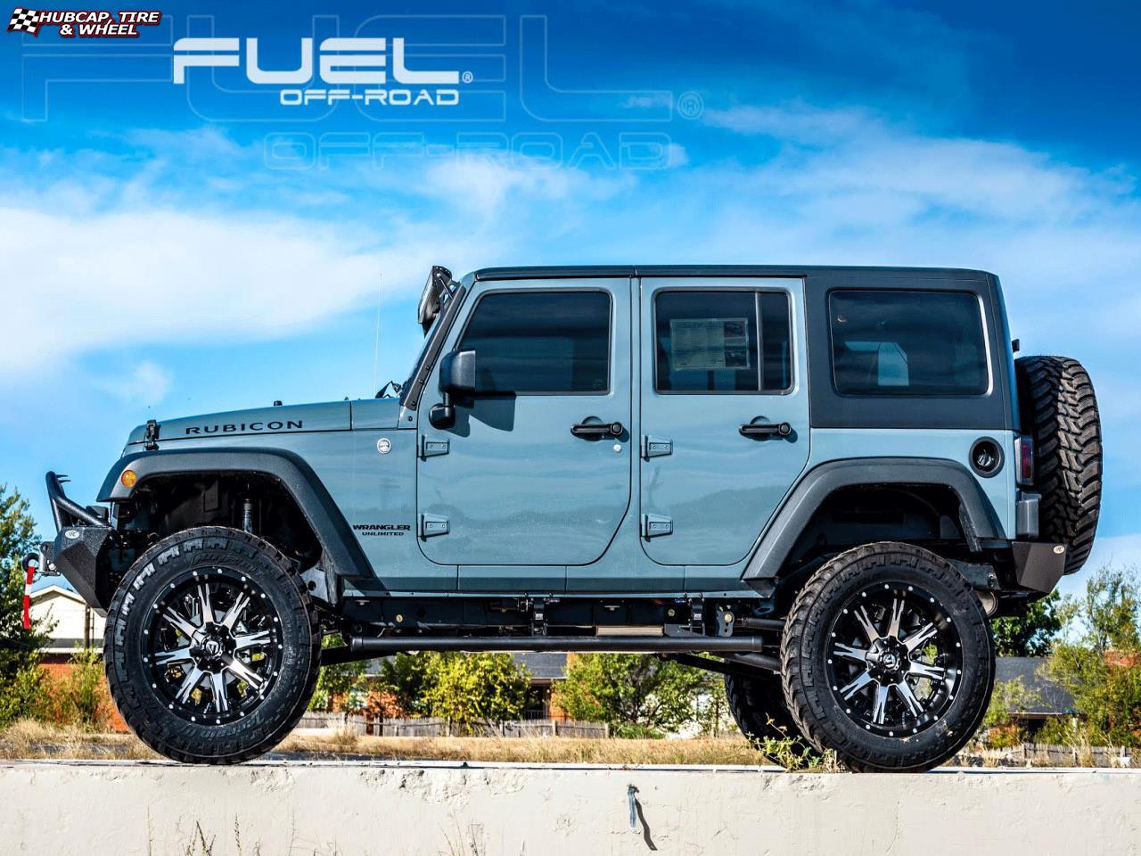 vehicle gallery/jeep wrangler fuel nutz d541 0X0  Black & Machined wheels and rims