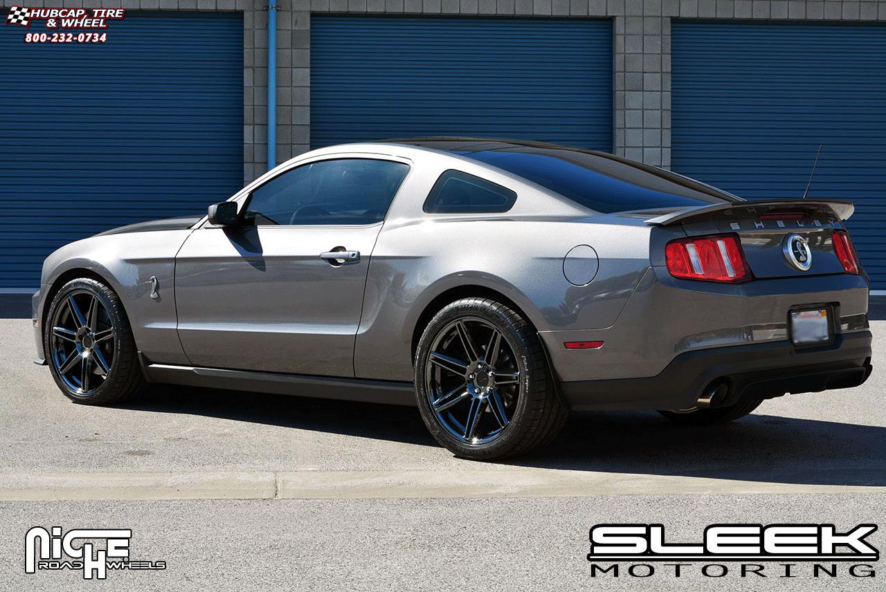 vehicle gallery/ford mustang niche lucerne m141  Black Chrome wheels and rims