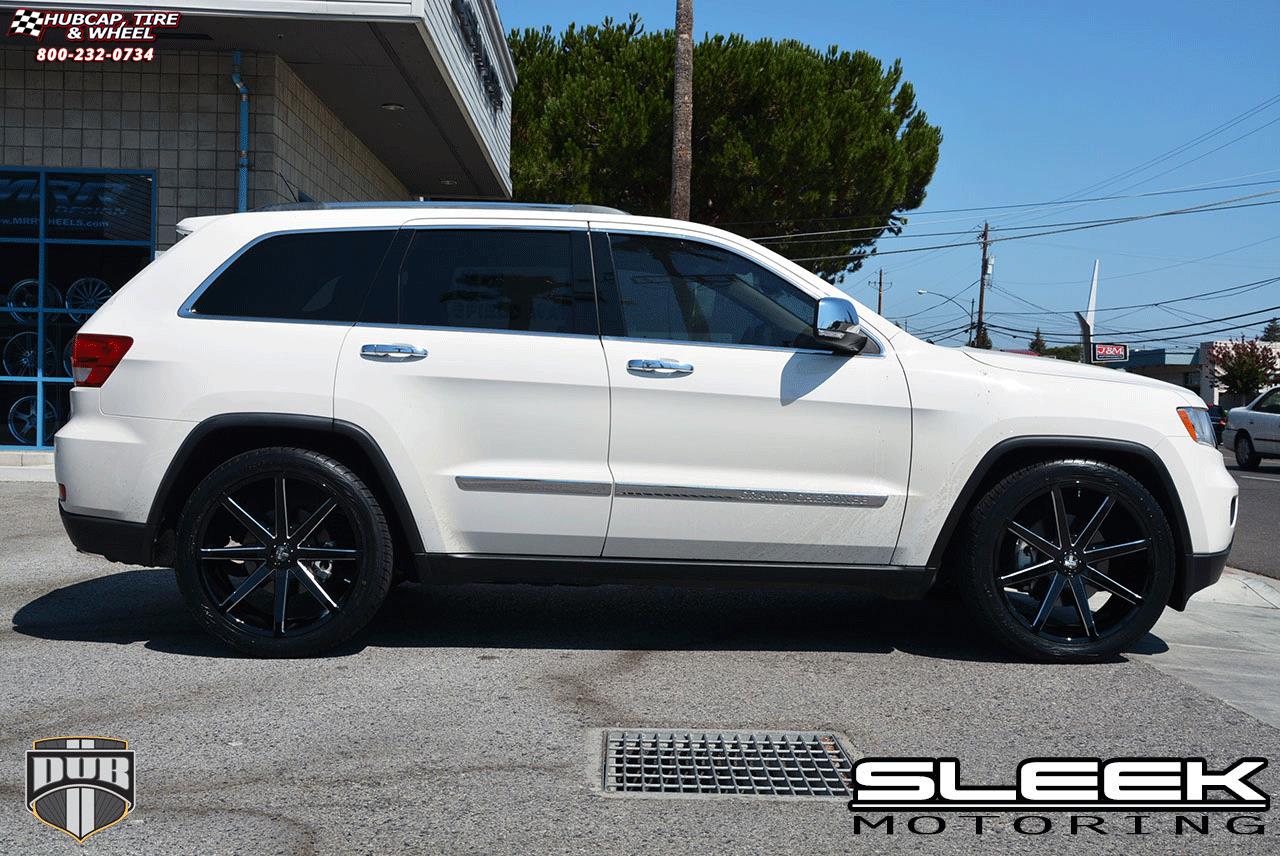vehicle gallery/jeep grand cherokee dub push s109  Gloss Black & Milled wheels and rims