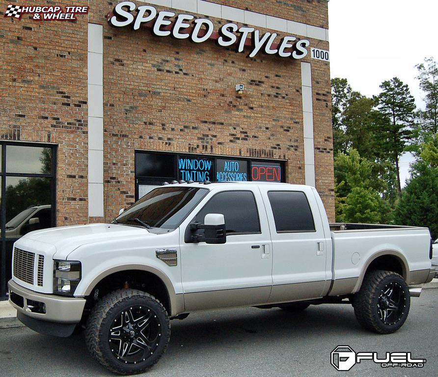vehicle gallery/ford f 250 fuel full blown d254 22X14  Gloss Black & Milled wheels and rims
